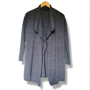 Theory 100% Wool Open Front‎ Collared Lightweight Cardigan Sweater Small Gray